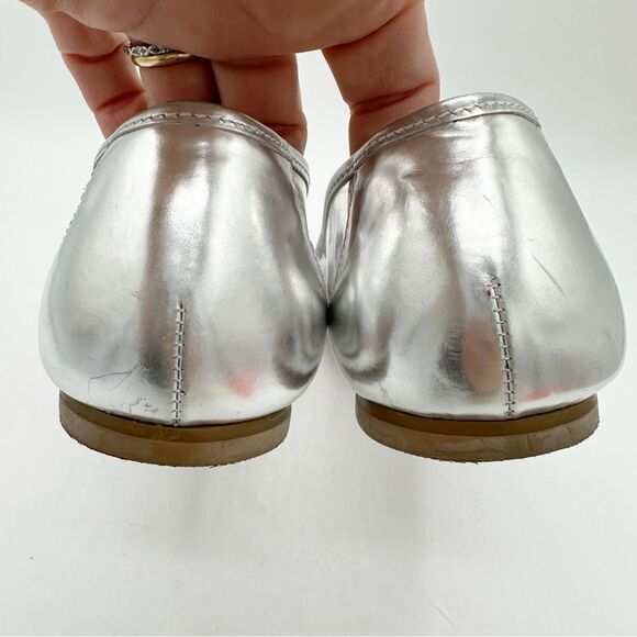 Tory Burch Reva Audrey‎ Silver & Clear Ballet Flat Sz 6.5 - Picture 7 of 16